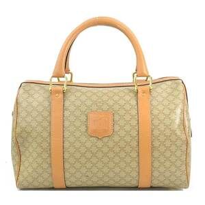 Celine Macadam Leather Handbag Beige Tan Gold